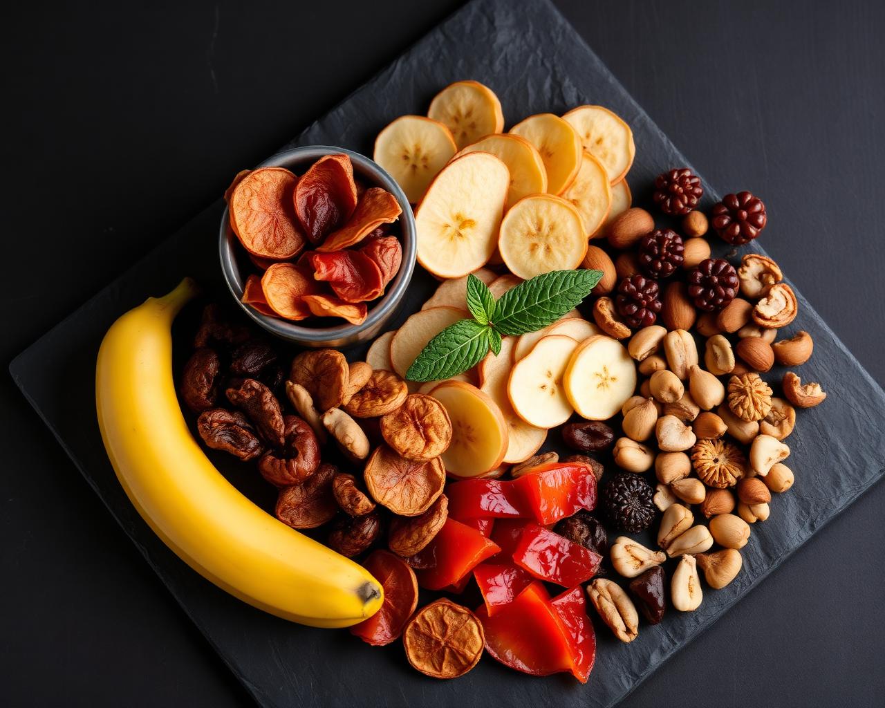 Tábua gourmet com frutas desidratadas